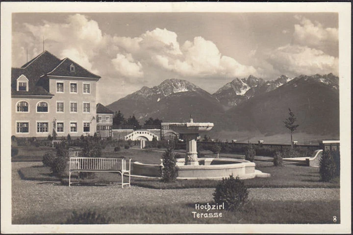 AK Hochzirl, Sanatorium, Terrasse, ungelaufen