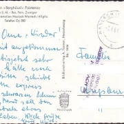 AK Faistenoy, Pension Berghäusl, Säugling und Zugspitze, gelaufen 1961