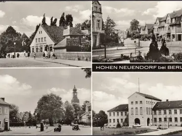 AK Hohen Neuendorf, Leninstraße, Bahnhof, Rathaus, gelaufen 1975