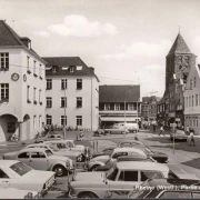 AK Rheine, Partie am Rathaus, BfG, Tissot, VW Käfer, ungelaufen