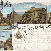 AK Gruss vom Hexentanzplatz, Bahnpost, Kronentempel, Hirschgrund, gelaufen 1901