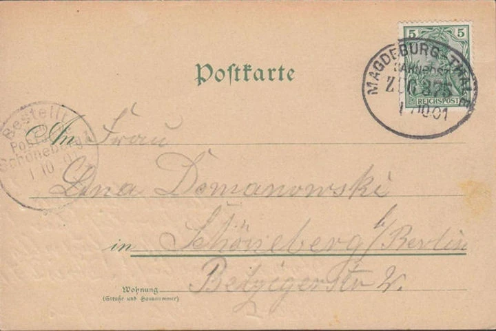 AK Gruss vom Hexentanzplatz, Bahnpost, Kronentempel, Hirschgrund, gelaufen 1901