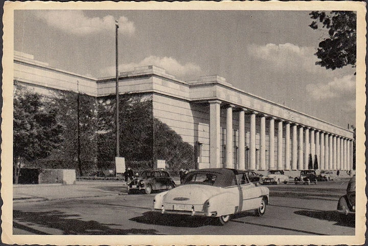 AK München, Haus der Kunst, Stempel des SPD Parteitages, gelaufen 1956