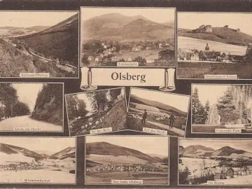 AK Olsberg, Straße am Haslei, Ruine, Bruchhauer Steine, gelaufen 1925