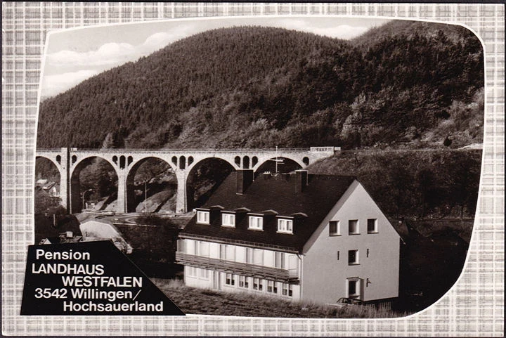 AK Willingen, Pension Landhaus, gelaufen 1973