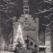 AK Kempten, Marktplatz, Brunnen, Weihnachtsbaum, gelaufen 1969
