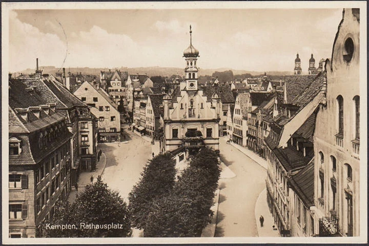 AK Kempten, Rathausplatz, gelaufen 1938