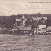 AK Klagenfurt, Militär Schwimmschule, Hotel Wöthersee, ungelaufen- datiert 1909