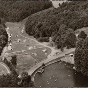 AK Wersbachtal, Camping, Freibad und Fischzucht, Fliegeraufnahme, ungelaufen-datiert 1961