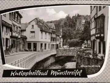 AK Münstereifel, Erftpatie mit Burg, gelaufen 1962