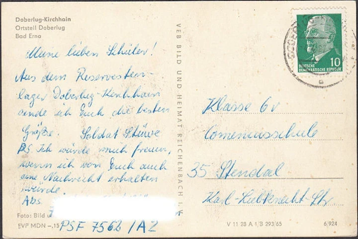 AK Doberlug Kirchhain, Bad Erna, Boot, gelaufen 1967