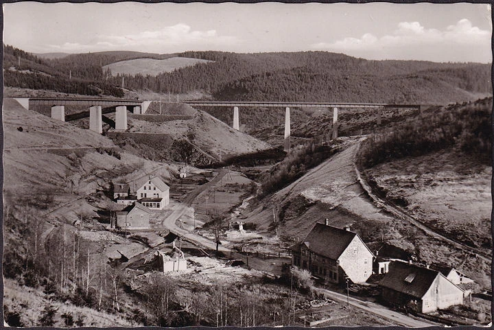 AK Altenau, Okertalsperre früher, Gaststätte Tanneck, gelaufen 1958