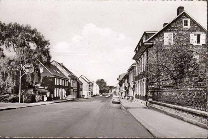 AK Solingen, Grünewalderstraße, Shell Tankstelle, gelaufen 1971