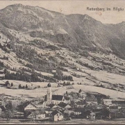 AK Rettenberg, Stadtansicht mit Kirche, Dt. Reich Mi.Nr. 114b, gelaufen 1922