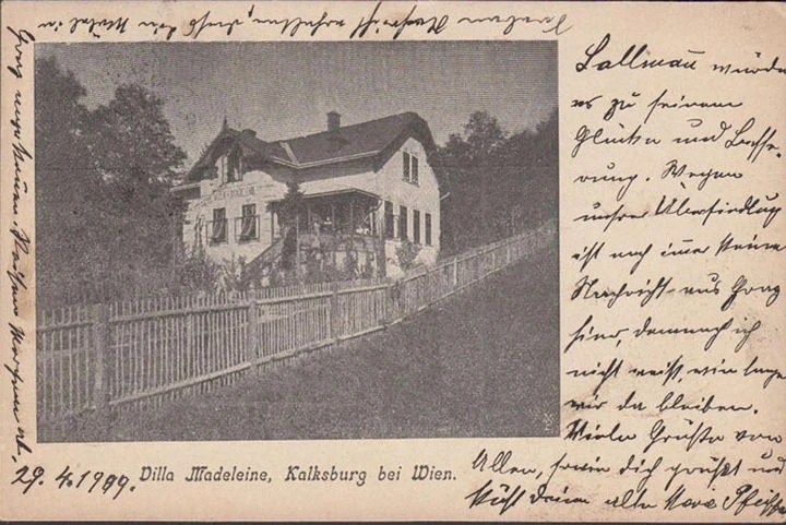 AK Wien, Kalksburg, Villa Madeleine, gelaufen 1899