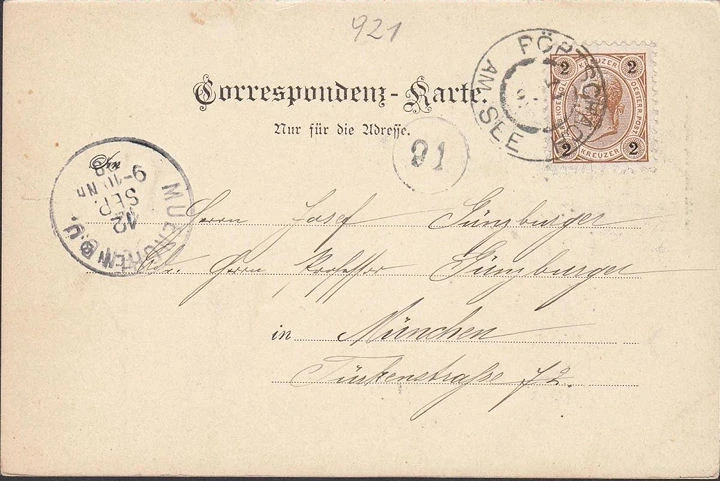 AK Klagenfurt, Loretto, gelaufen 1898