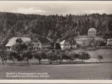 AK Krumpendorf, Gasthof und Fremdenpension Jerolitsch, gelaufen 1959