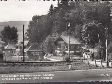 AK Krumpendorf, Restauration Krofitsch, Strandbad und Boote, ungelaufen