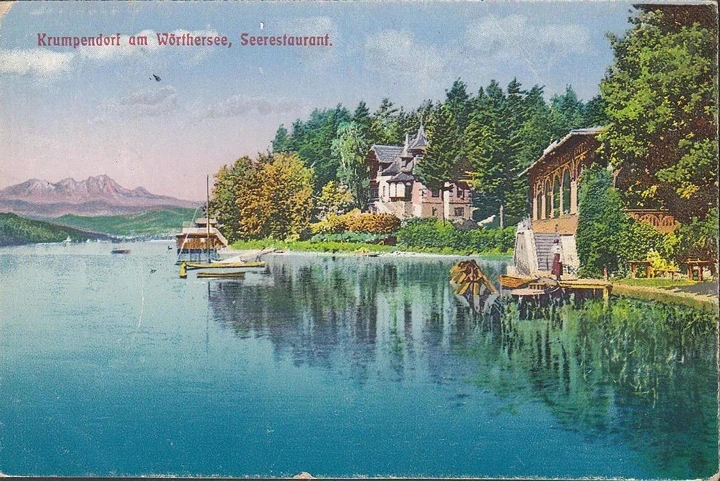 AK Krumpendorf, Seerestauration, gelaufen 1921