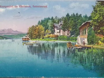 AK Krumpendorf, Seerestauration, gelaufen 1921