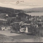 AK Krumpendorf, Stadtansicht, Kirche, gelaufen 1918