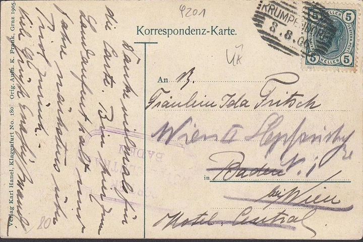 AK Krumpendorf, Stadtansicht, Kirche, gelaufen 1918