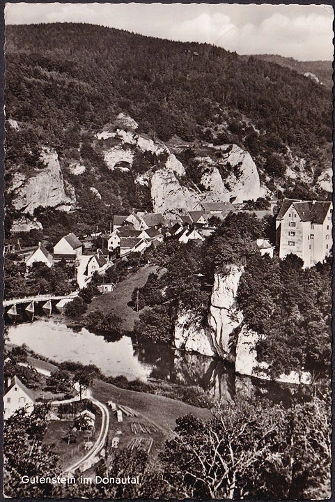 AK Gutenstein im Donautal, Stadtansicht, gelaufen 1958