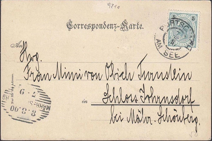 AK Pörtschach, Etablissement Wahliss, gelaufen 1900