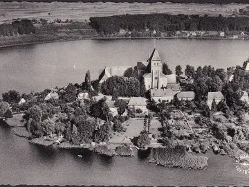 AK Ratzeburg, Inselstadt, Fliegeraufnahme, gelaufen 1961