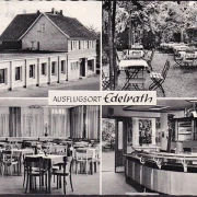 AK Leverkusen Edelrath, Gasthof und Metzgerei Gerfer, Speisesaal, Tresen, gelaufen 1966