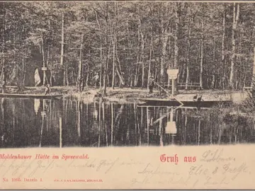 AK Gruss aus Lübbenau, Moldenhauer Hütte, gelaufen 1906