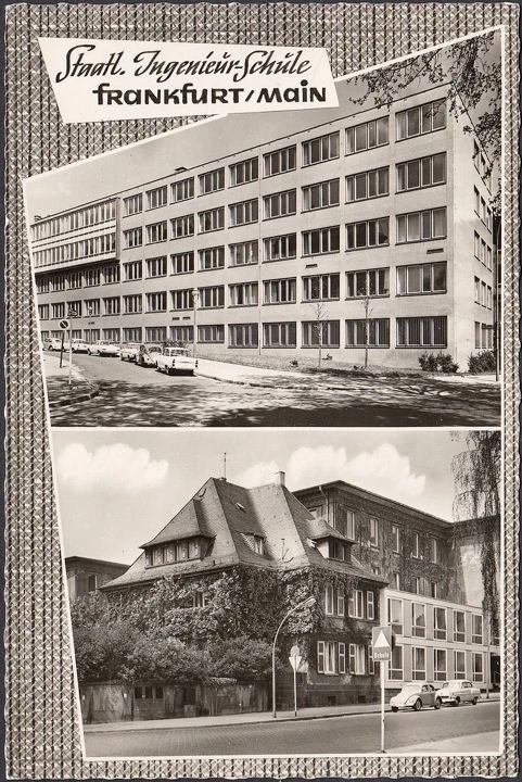 AK Frankfurt a. Main, Staatliche Ingenieurschule, gelaufen 1982