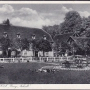 AK Ballenstedt, Selkemühle, Hotel Burg Anhalt, Gartenanlage, ungelaufen