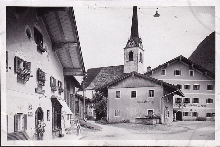 AK St. Martin bei Lofer, Gasthof zur Post, Gasthaus zum Gartner, Auto Garage, ungelaufen