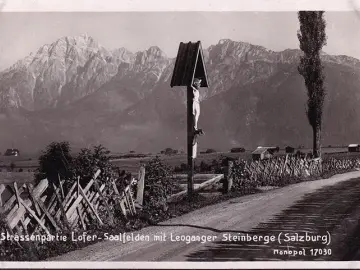 AK Lofer, Saalfelden, Straßenpartie am Leonganger Steinberge, ungelaufen