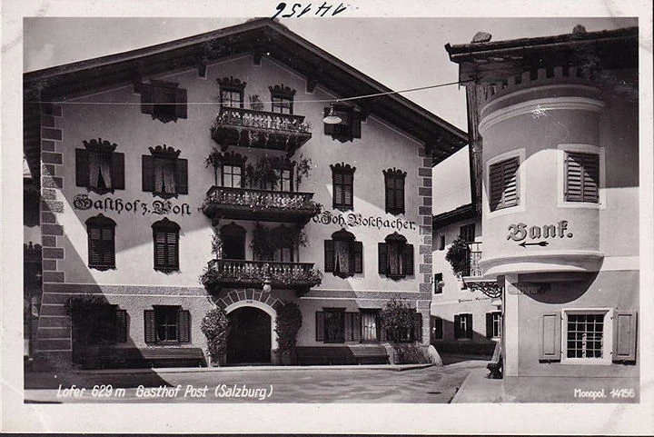 AK Lofer, Gasthof zur Post, Gasthaus zum Metzger, ungelaufen