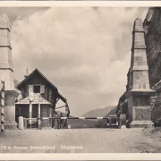 AK Loiblpass, Grenze Deutschland- Südslavien, HK Flagge, gelaufen 1939