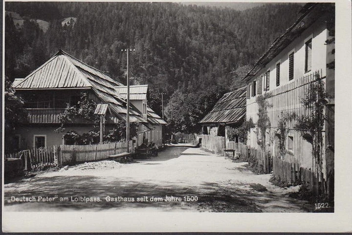 AK Loiblpass, Gasthaus Deutsch Peter, ungelaufen