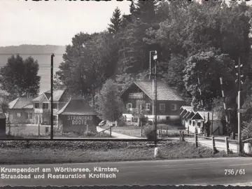 AK Krumpendorf, Restauration Krofitsch, Strandbad und Boote, ungelaufen