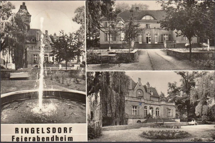 AK Ringelsdorf, Feierabendheim, Parkanlage, Brunnen, gelaufen