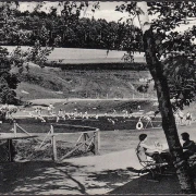 AK Wallenstein, Naturbad Burg, Schwimmbad, gelaufen 1961