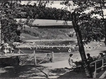 AK Wallenstein, Naturbad Burg, Schwimmbad, gelaufen 1961