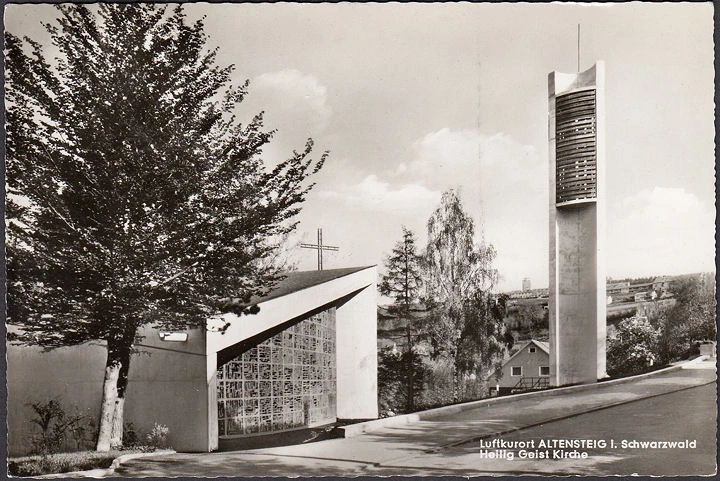 AK Altensteig, Heilig Geist Kirche, ungelaufen