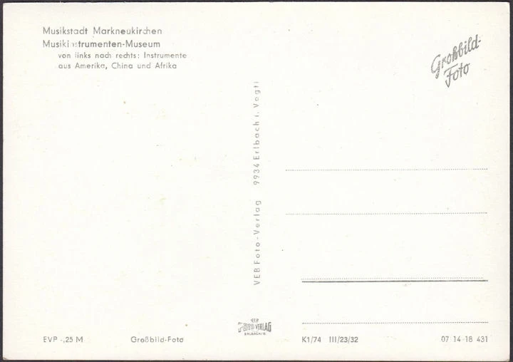 AK Markneukirchen, Musikintrumenten Museum, ungelaufen