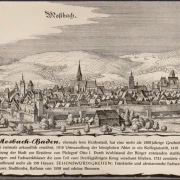 AK Mosbach, Stadtansicht mit Kirche um 1558, ungelaufen