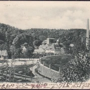 AK Gruss aus dem Harz, Hotel Mägdesprung, Obelisk, gelaufen 1901