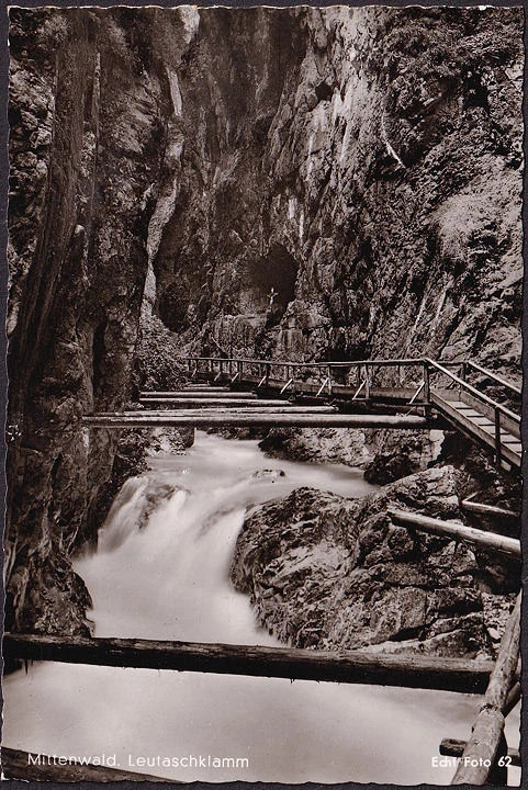 AK Mittenwald, Leutaschklamm, ungelaufen