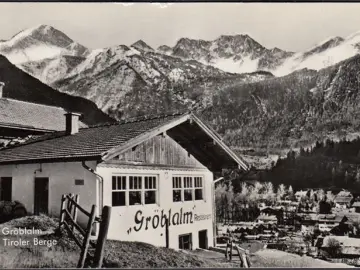 AK Mittenwald, Restaurant Gröblalm, Tiroler Berge, gelaufen 1957