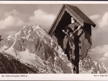 AK Mittenwald, Wettersteinspitze, gelaufen 1954