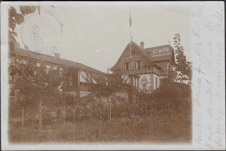 AK Nieder Ramstadt, Cafe Waldesruh, Foto AK, gelaufen 1898